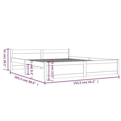 Bedframe massief hout 150x200 cm Bedframe massief hout 150x200 cm