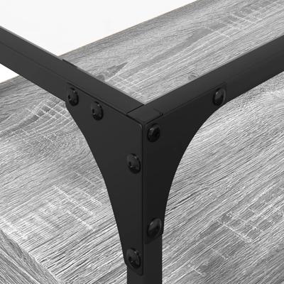 Tv-meubel met glazen blad 98x35x51 cm bewerkt hout grijs sonoma