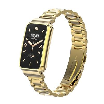 Metalen schakelband met case - Goud - Xiaomi Smart band 7 Pro Metalen schakelband met case - Goud - Xiaomi Smart band 7 Pro