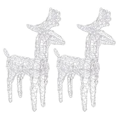 VidaXL Kerstrendieren 2 st 80 led's acryl meerkleurig