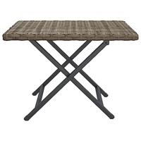 Tafel inklapbaar 45x35x32 cm poly rattan grijs - thumbnail