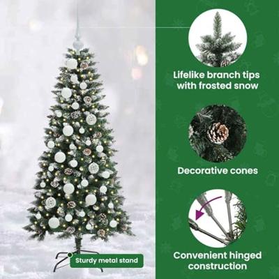 Kunstkerstboom met 150 LED Groen 120 cm PVC en Plastic en Staal