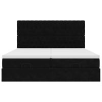 Ottoman bed met matrassen en LED's 200x200cm fluweel zwart - thumbnail