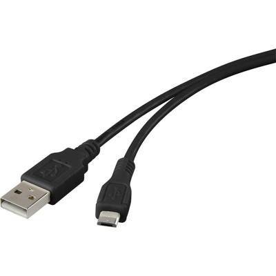 Renkforce RF-4316220 USB-kabel USB 2.0 USB-A stekker, USB-micro-B stekker 1.00 m Zwart Vergulde steekcontacten Renkforce RF-4316220 USB-kabel USB 2.0 USB-A stekker, USB-micro-B stekker 1.00 m Zwart Vergulde steekcontacten