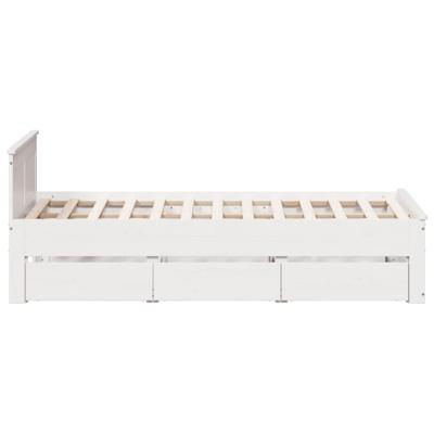 Bedframe zonder matras met hoofdbord grenenhout wit 180x200 cm