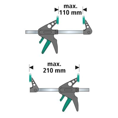 Wolfcraft 3455100 EHZ mini-eenhandklem Spanbreedte (max.):110 mm Afm. werkbereik:40 mm