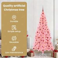 VidaXL Kerstboom met 300 led met standaard roze 210 cm pvc - thumbnail