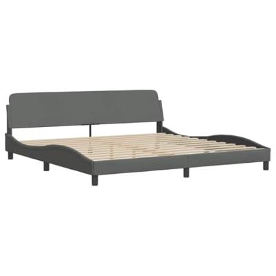 Bedframe zonder matras "Hanko" stof donkergrijs 200x200 cm