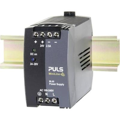 PULS ML60.241 DIN-rail netvoeding 24 V/DC 2.5 A 60 W Aantal uitgangen:1 x Inhoud 1 stuk(s) PULS ML60.241 DIN-rail netvoeding 24 V/DC 2.5 A 60 W Aantal uitgangen:1 x Inhoud 1 stuk(s)