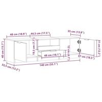 Tv-meubel 140x35x40 cm bewerkt hout oud houtkleurig - thumbnail