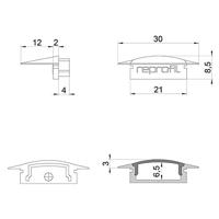 Deko Light 978612 F-ET-01-15 Eindkappen-set Kunststof (b x h x d) 16 x 8.50 x 30 mm 1 stuk(s) - thumbnail