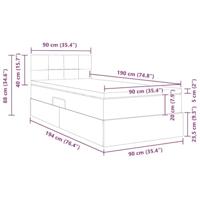 Opbergbed met LED met matras Donkergroen 90 x 190 cm Fluweel - thumbnail