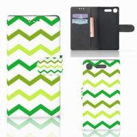 Sony Xperia XZ1 | Telefoon Hoesje | Zigzag Groen - thumbnail