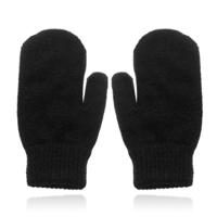 LGT JWLS Zwarte Gebreide Dameswanten - Luxe Konijnenbont Look - thumbnail