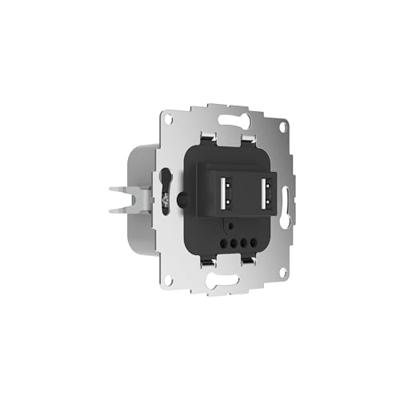 USB lader 2 poorten 19w 3.8A antraciet voor een 40mm diepe doos extra grote laad capaciteit RAL7016