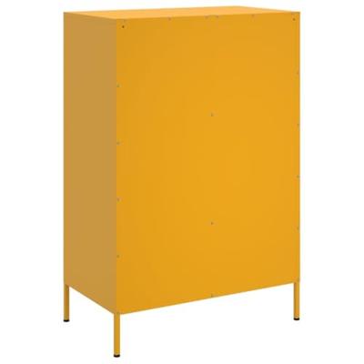 Hoge kast 68x39x101,5 cm staal mosterdgeel