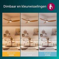 Philips LED Olas Plafondventilator 30 W (Ø x h) 1320 mm x 310 mm Wit Met afstandsbediening, Dimbaar - thumbnail