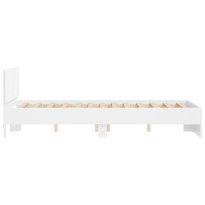 Bedframe met hoofdeinde wit 135x190 cm