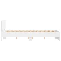 Bedframe met hoofdeinde wit 135x190 cm - thumbnail
