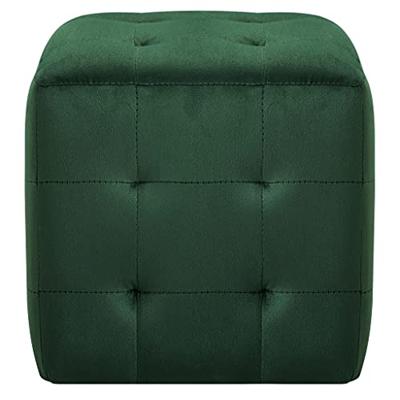 VidaXL Poef 2 st 30x30x30 cm fluweel groen