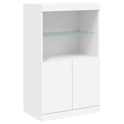 Dressoir met LED-verlichting 181,5x37x100 cm wit