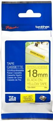 Brother TZe tape voor P-Touch 18 mm, zwart op geel, extra klevend