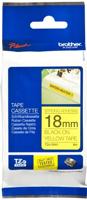 Brother TZe tape voor P-Touch 18 mm, zwart op geel, extra klevend - thumbnail