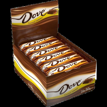 Dove Caramel Doos 24 stuks x 50gr bij Jumbo