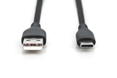 Digitus AK-300340-005-S USB-kabel USB 2.0 USB-A stekker, USB-C stekker 0.50 m Zwart Flexibel, Zeer flexibel, Met USB, Silicone, Uitstekende