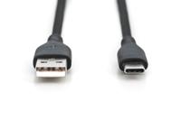 Digitus AK-300340-005-S USB-kabel USB 2.0 USB-A stekker, USB-C stekker 0.50 m Zwart Flexibel, Zeer flexibel, Met USB, Silicone, Uitstekende - thumbnail
