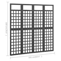 Kamerscherm/trellis met 4 panelen161x180 cm vurenhout zwart - thumbnail