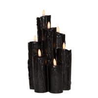 Anna&apos;s Collection LED druipkaars 3d flame set 25.5x15 cm zwart 7 stuks - thumbnail