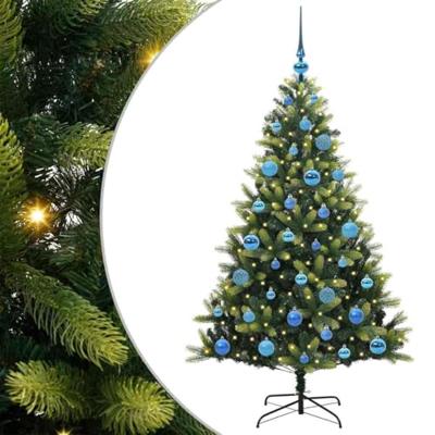 Kunstkerstboom met scharnier 150 LEDs Groen 150 cm PVC en PE