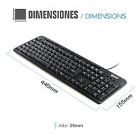 Toetsenbord iggual CK-BASIC-120T QWERTY USB Zwart Spaans Aap (1 Onderdelen) - thumbnail