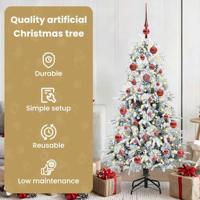 VidaXL Kunstmatige inklapbare kerstboom wit 150 cm pe en pvc - thumbnail