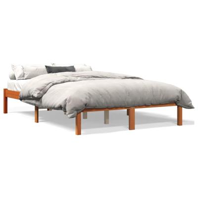 Bed met matras massief grenenhout wasbruin 140x190 cm Bed met matras massief grenenhout wasbruin 140x190 cm