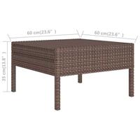 2-delige Loungeset met kussens poly rattan bruin - thumbnail