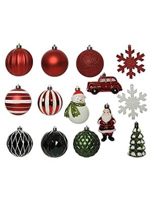 Kerstballen mixdoos 25 st Rood/Groen/Wit Kerst Decoris - Decoris Kerstballen mixdoos 25 st Rood/Groen/Wit Kerst Decoris - Decoris
