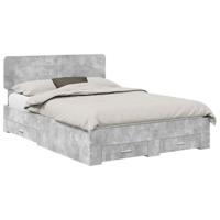 Bedframe met hoofdeinde Beton Grijs 140 x 200 cm Bewerkt hout - thumbnail