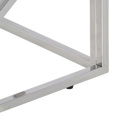 Salontafel roestvrij staal en massief acaciahout zilverkleurig Salontafel roestvrij staal en massief acaciahout zilverkleurig