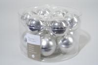 12 kerstballen zilver glans-mat 50 mm KSD - Ksd - thumbnail