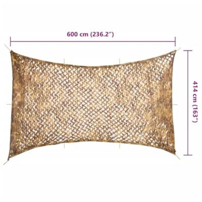 VidaXL Camouflagenet met opbergzak 600x414 cm zandkleurig VidaXL Camouflagenet met opbergzak 600x414 cm zandkleurig