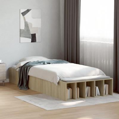 Bedframe bewerkt hout sonoma eikenkleurig 100x200 cm - thumbnail