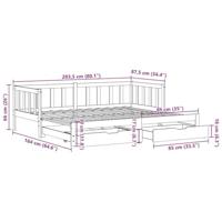 Slaapbank met onderschuifbed en lades zonder matras 80x200 cm - thumbnail