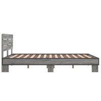 Bedframe bewerkt hout metaal grijs sonoma eiken 140x190 cm - thumbnail