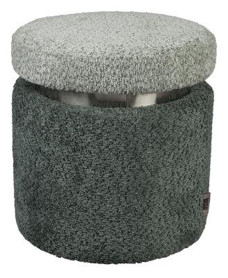 Dutchbone Poef 'Sen' Bouclé, kleur Groen Dutchbone Poef 'Sen' Bouclé, kleur Groen