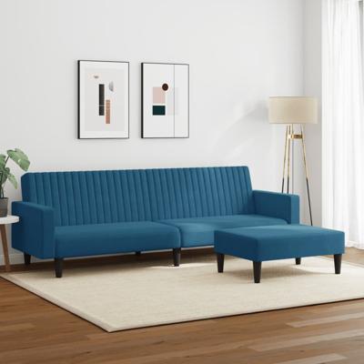 2-delige Loungeset fluweel blauw