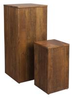 Dutchbone Plantenstandaard 'Ribble' Mangohout, Set van 2 stuks - thumbnail