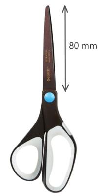 Scotch schaar Titan Non-stick, ft 20 cm, rechts, scherpe punt, titanium, zwart, blister van 1 stuk