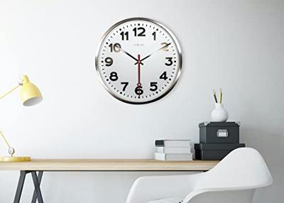 NeXtime NE-3127AR Wandklok Dia. 55 Cm, RVS, &apos;Super Station&apos;